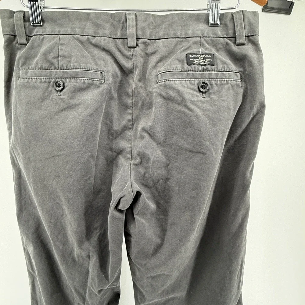 Banana Republic‎ Aiden Chino Mens 31x30 Dark Gray Cotton Twill Slim Pants